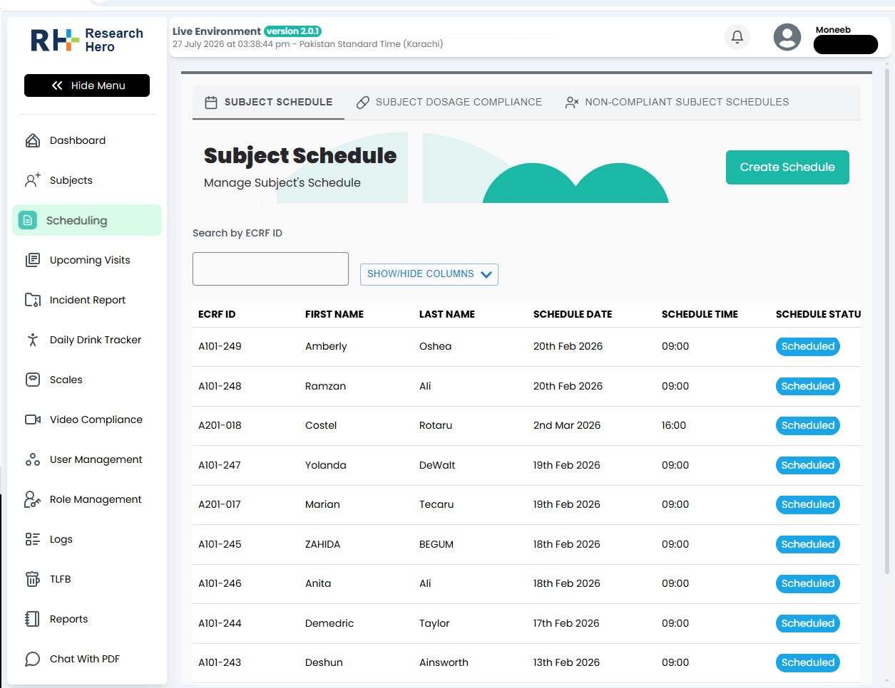 Clinical trial scheduling automation