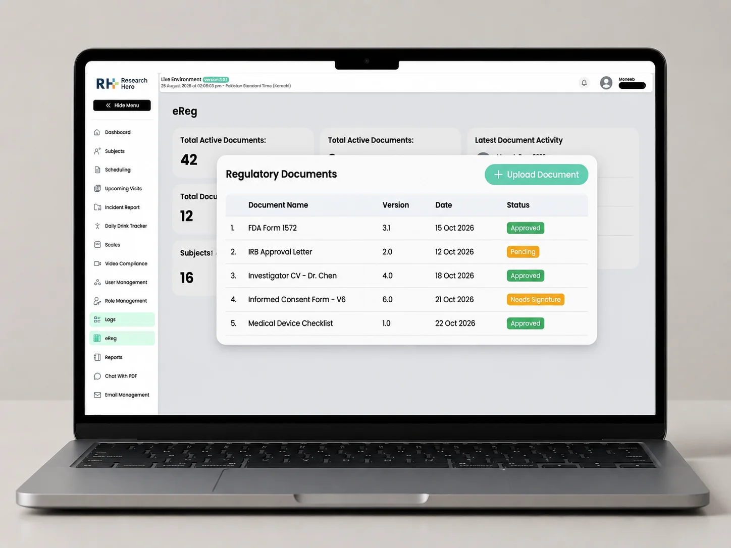Secure clinical research compliance and access management